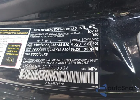 2016 Mercedes-Benz Gle 350 z USA, uszkodzony, nr VIN 4JGDA5JB6GA666632